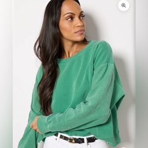 Evereve Z Supply Knit Pullover Green Sweatshirt Size Small